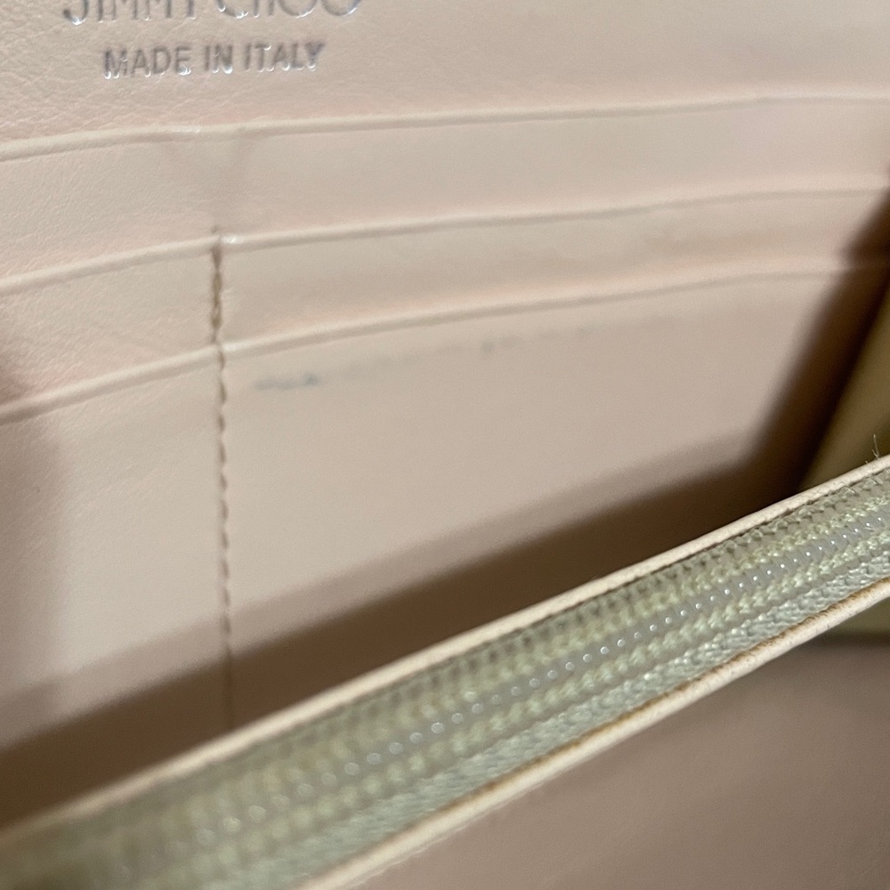 Jimmy Choo Studded Peach Leather Wallet - Picture 10 of 13